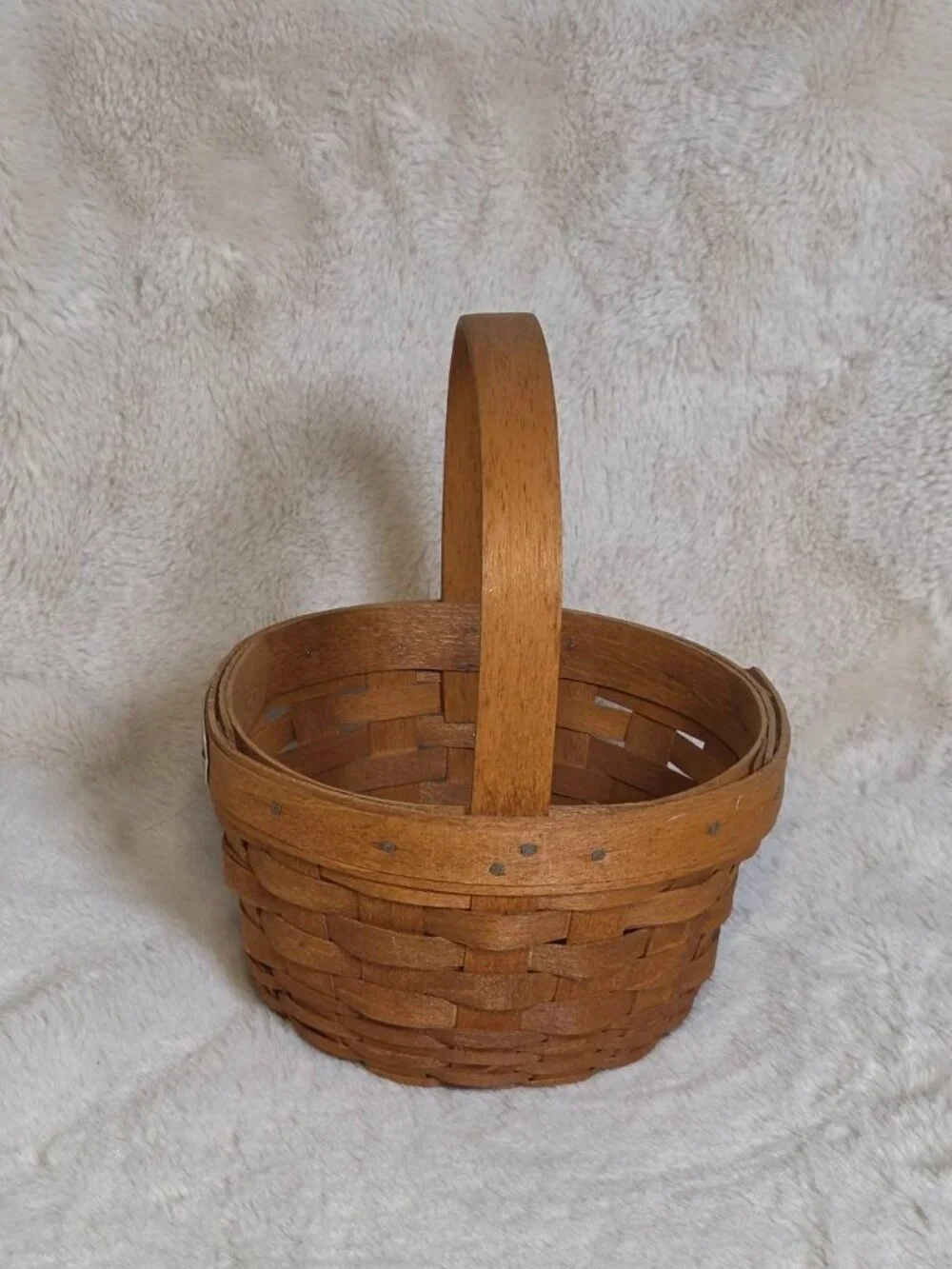 Longaberger Basket 1992 Discovery - 1492-1992 - Round w/ Metal Plaque Great Cond